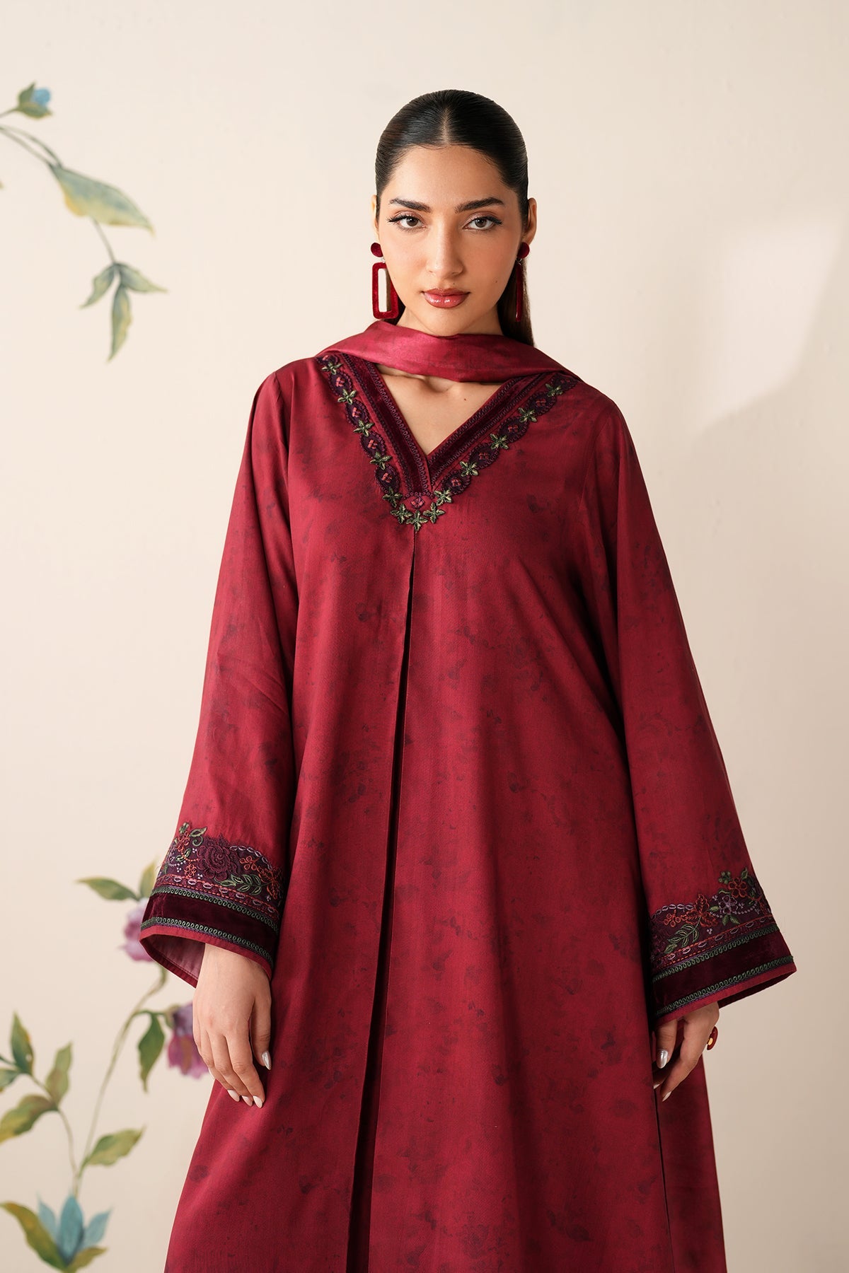 EMBROIDERED PRINTED VISCOSE PR-1193