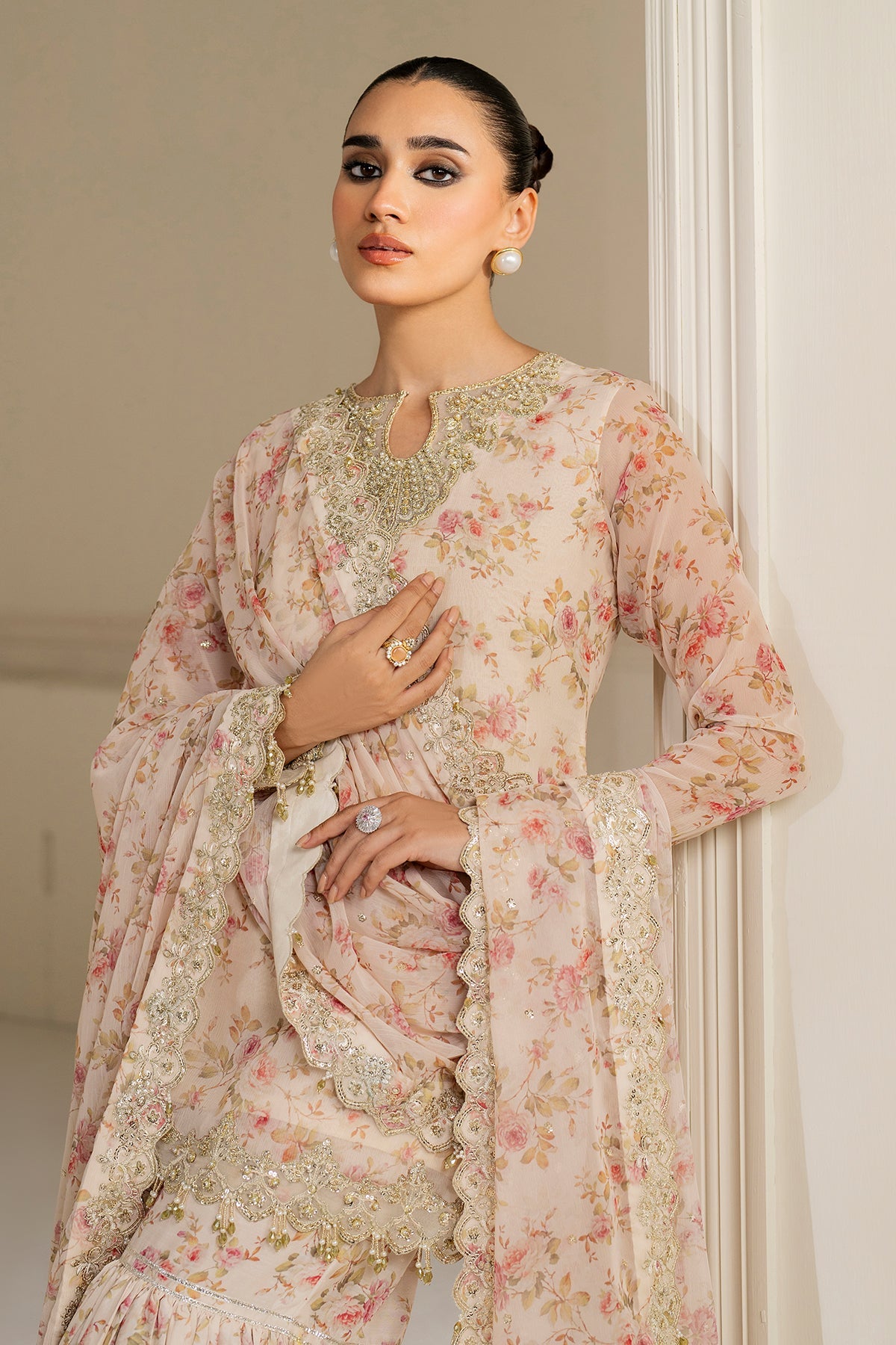 EMBROIDERED CHIFFON UF-4164