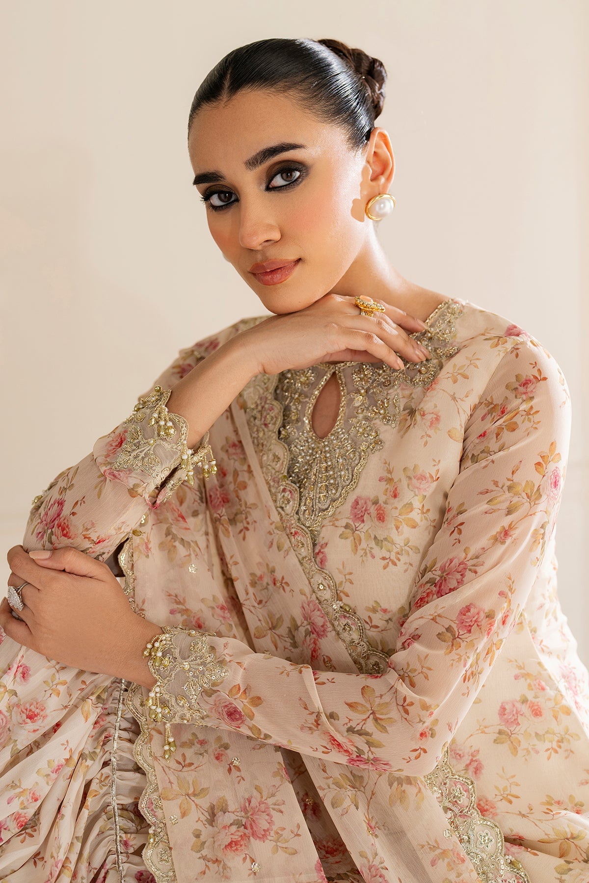 EMBROIDERED CHIFFON UF-4164