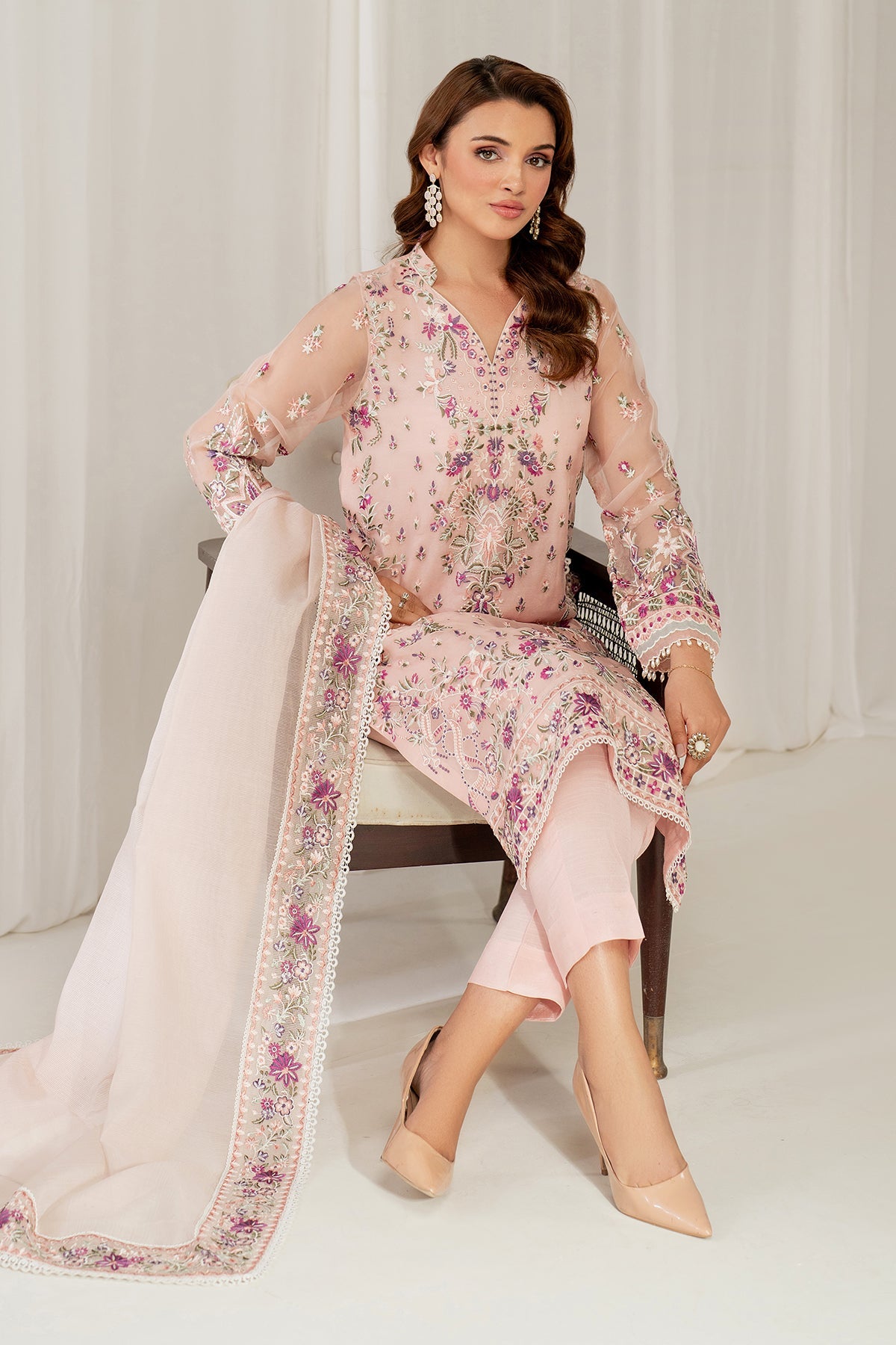 EMBROIDERED CHIFFON SF-4052