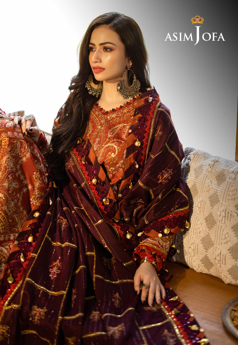 AJKTD-09 EMBROIDERED STITCHED 3 PCS