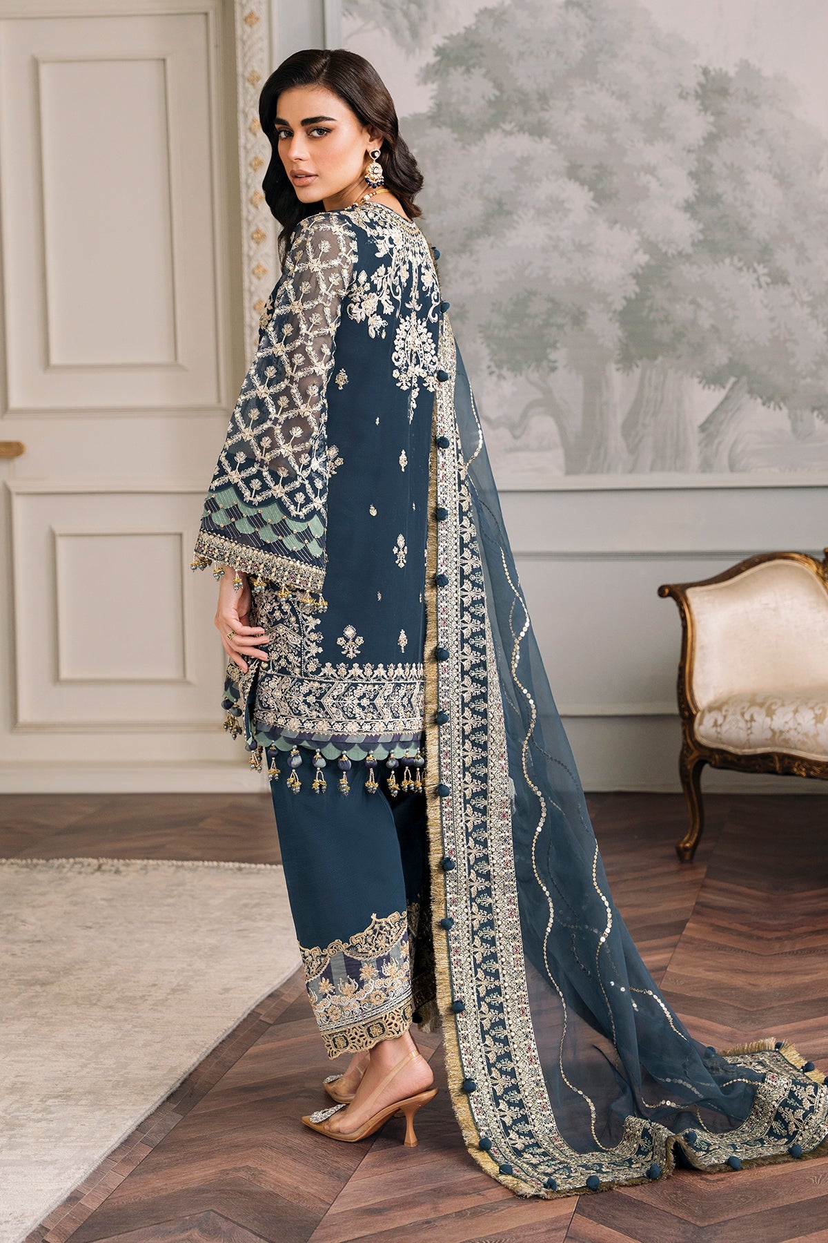 EMBROIDERED CHIFFON CH12-01 STITCHED