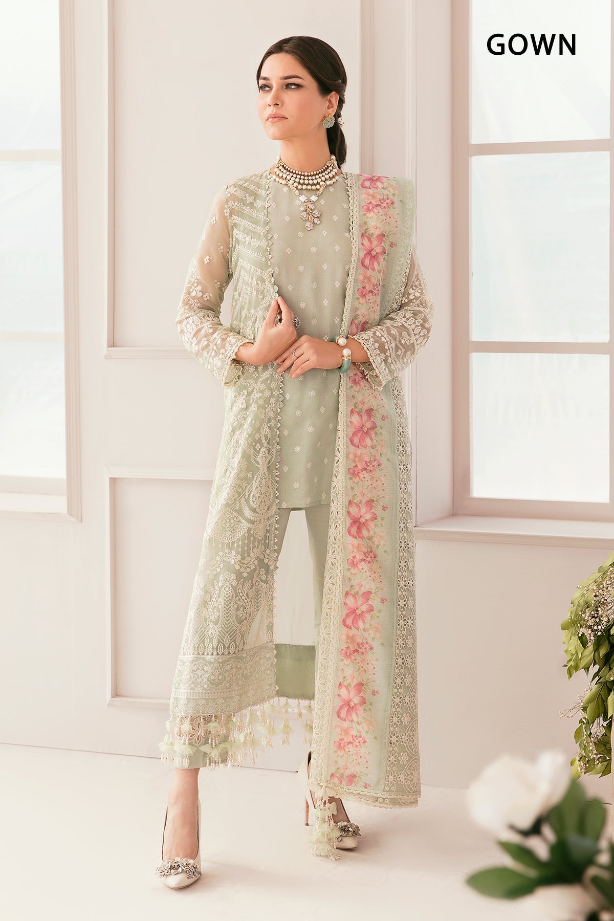 EMBROIDERED CHIFFON CH11-01 STITCHED