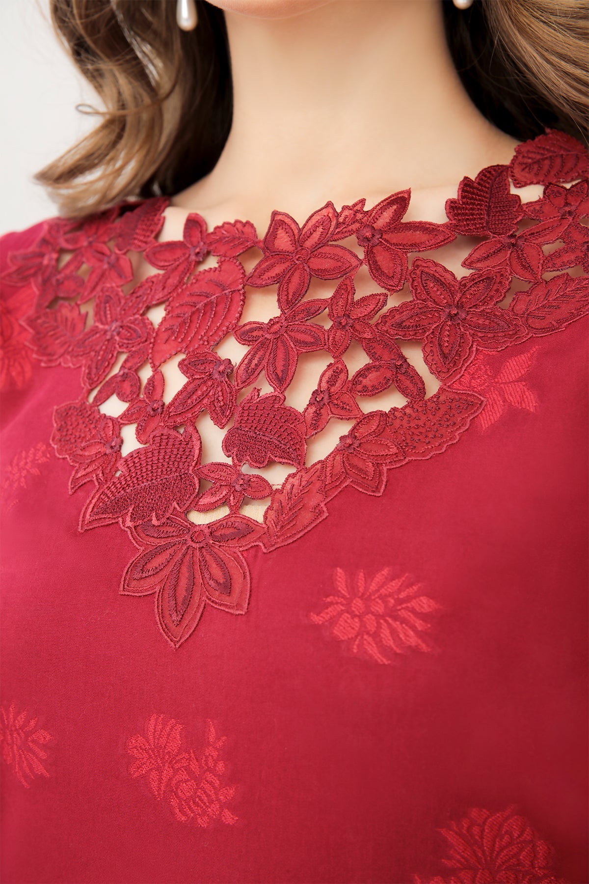 EMBROIDERED JACQUARD LAWN UF-300