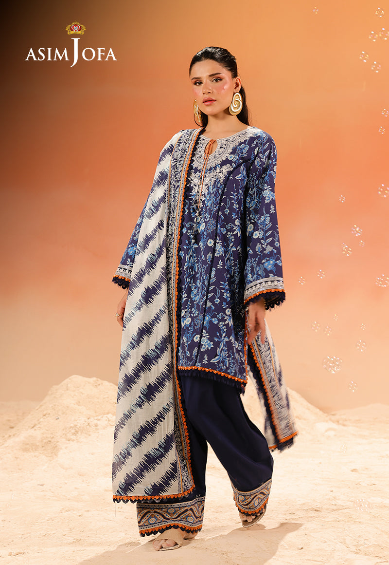 AJUBU-23 Printed Embroidered Lawn 3 Pcs