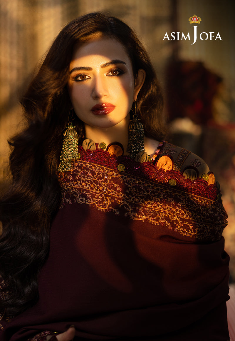 AJKTD-11 EMBROIDERED SLUB RAW SILK 3 PCS