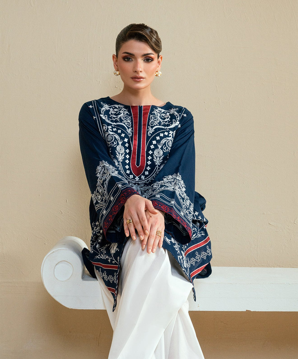 KEP-02 NAVY-CAMBRIC STITCHED 2PC