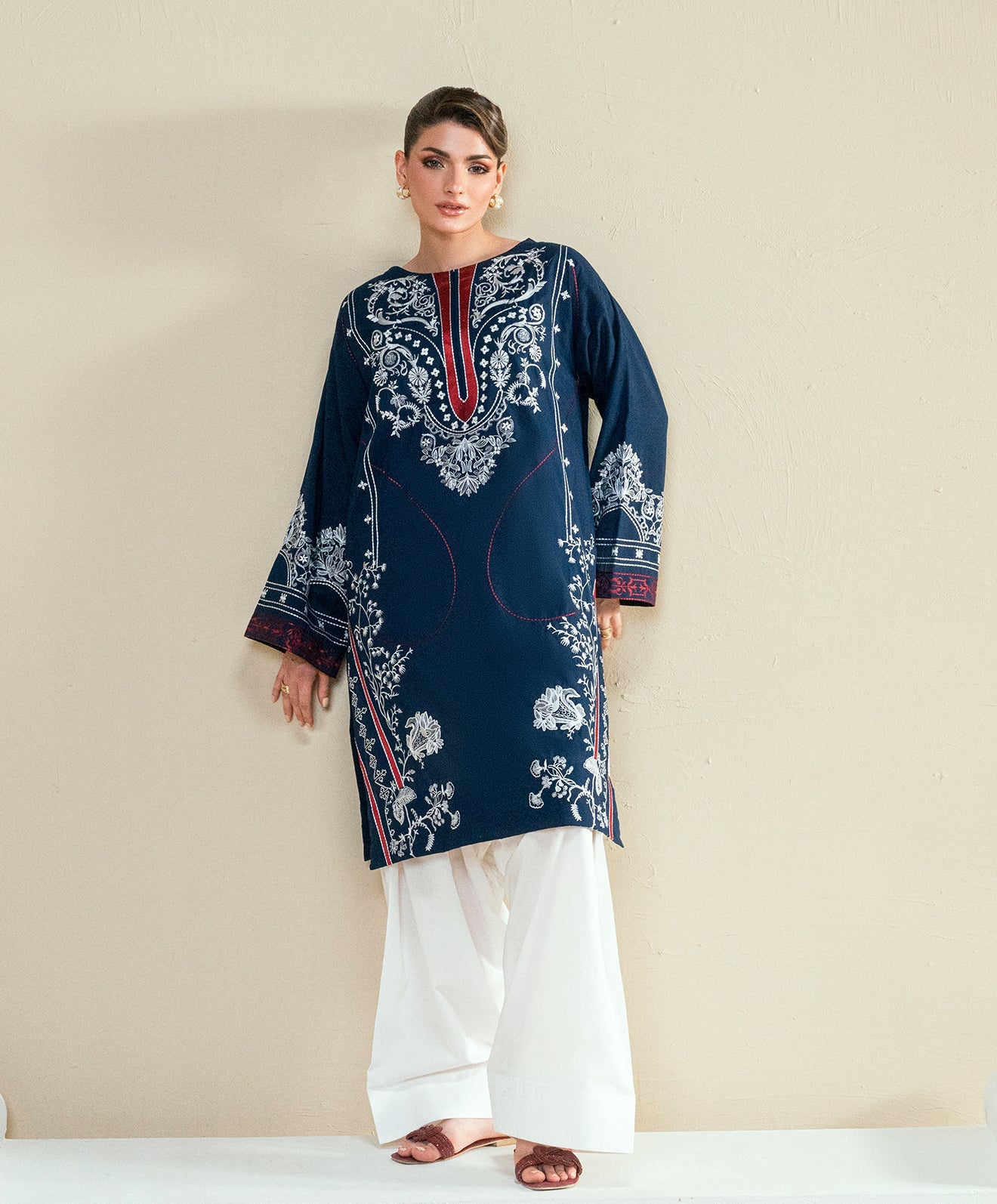 KEP-02 NAVY-CAMBRIC STITCHED 2PC