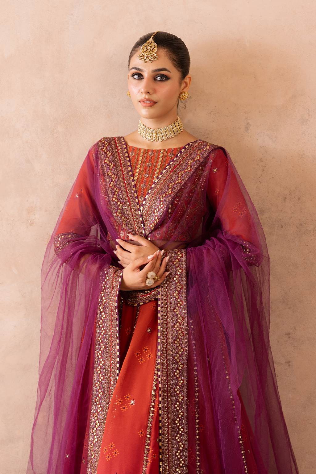 UE-334 Embroidered Chiffon (lehnga)