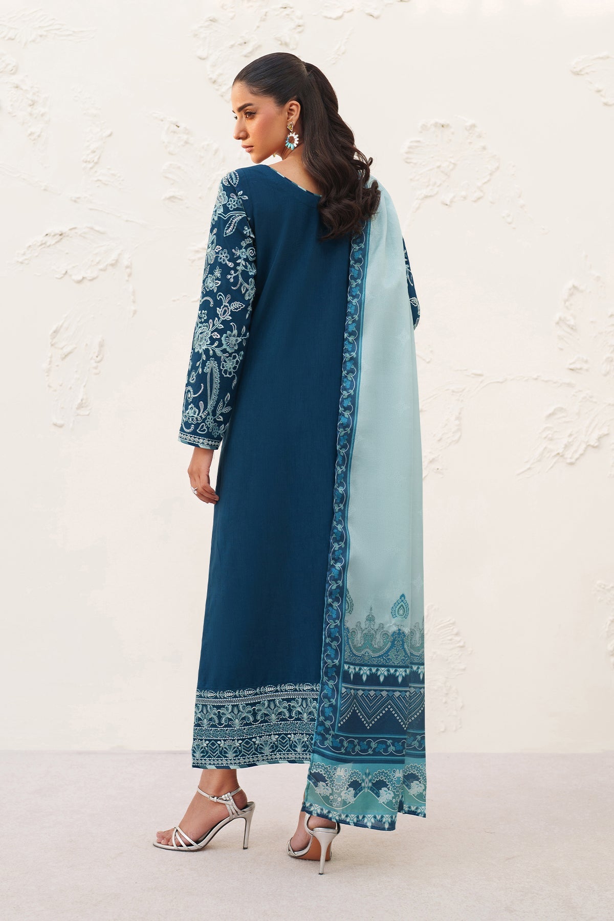 EMBROIDERED RAW SILK UF-4384