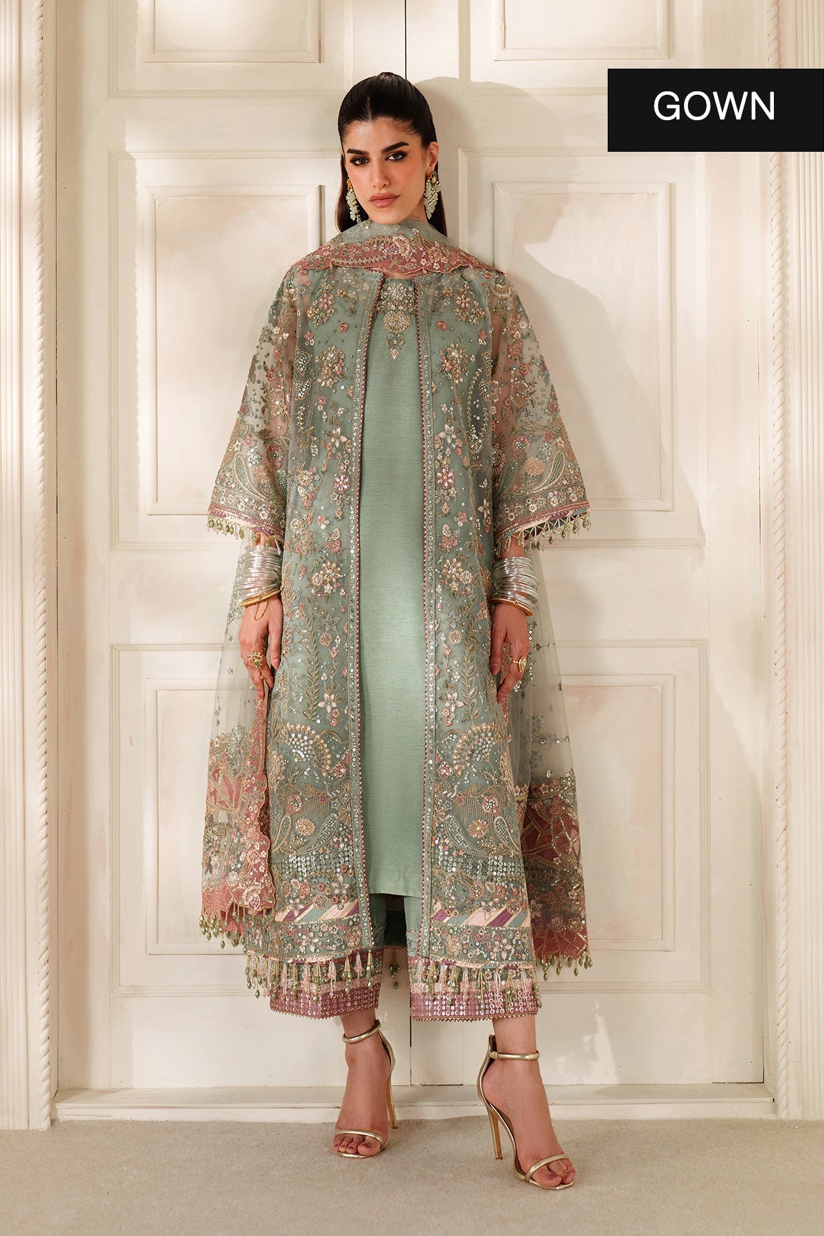 EMBROIDERED NET CH14-06 STITCHED