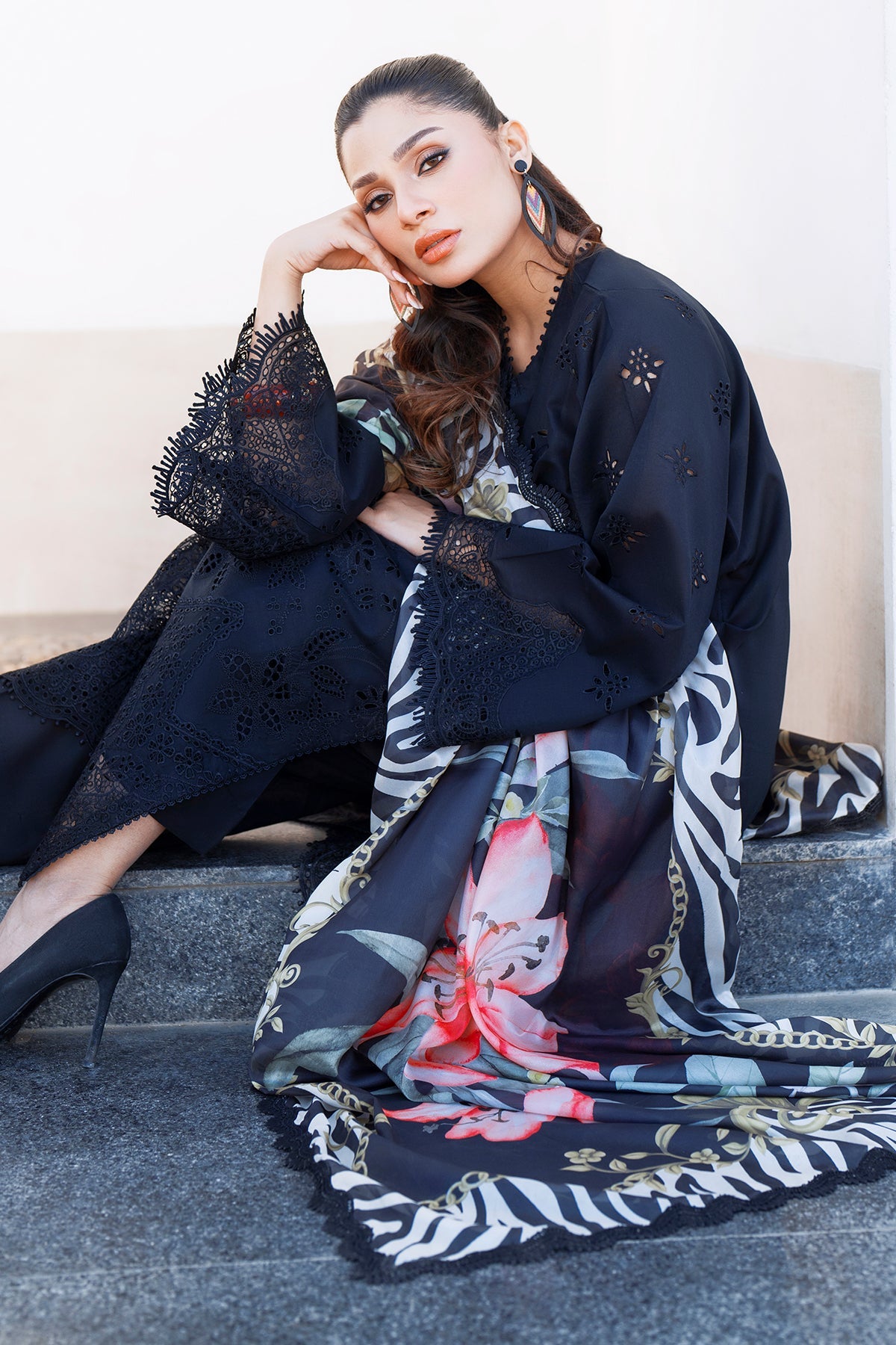EMBROIDERED PRINTED LAWN SF-4080