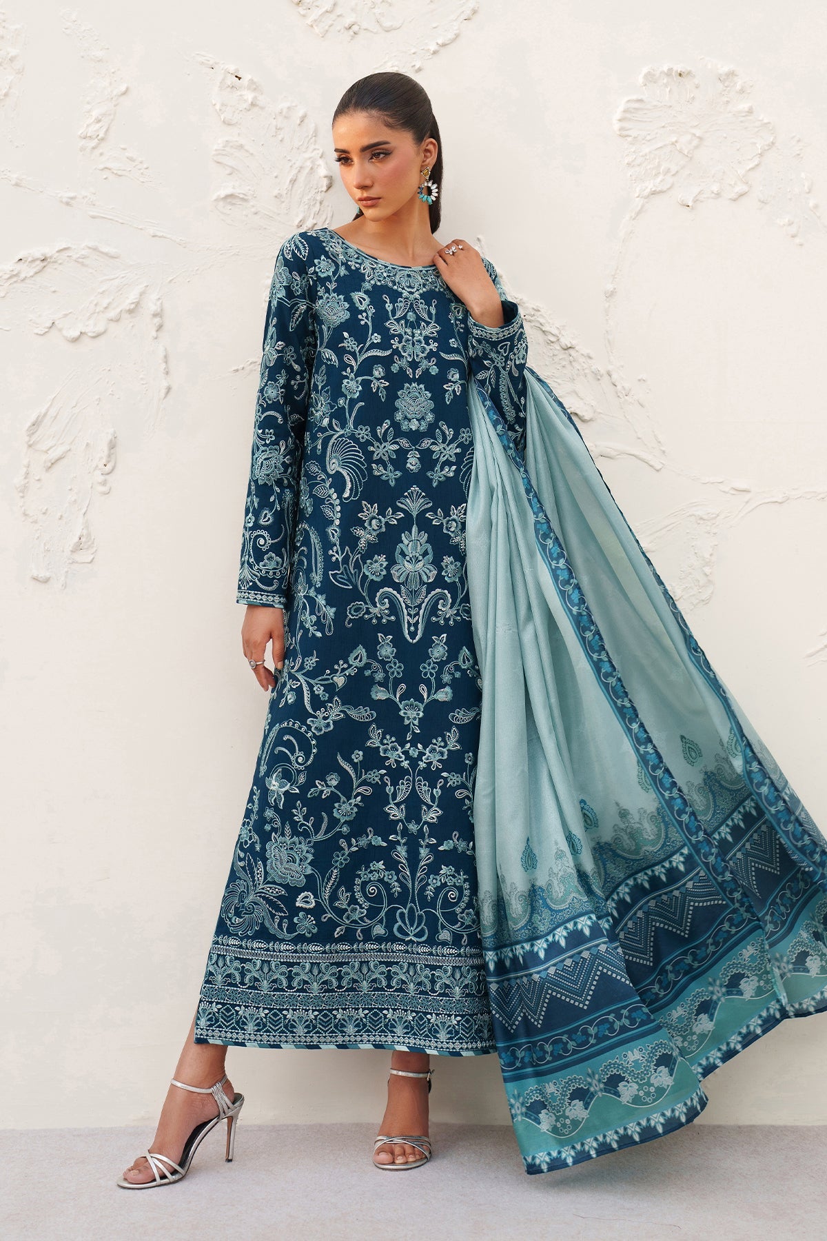 EMBROIDERED RAW SILK SF-4384