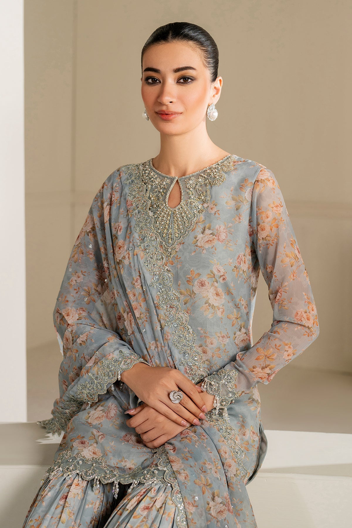 EMBROIDERED CHIFFON UF-4165