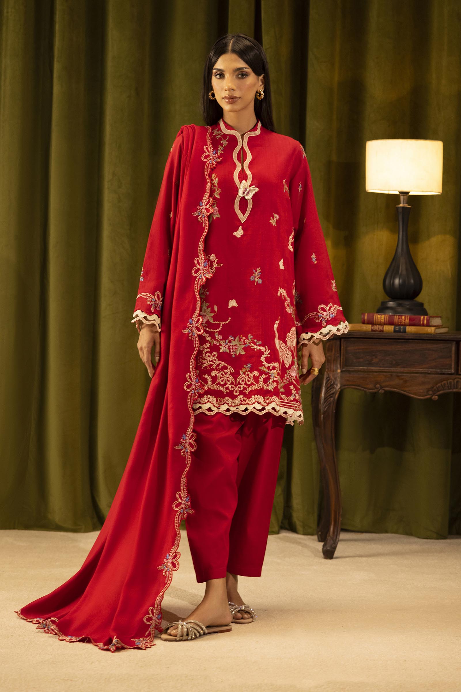 Unstitched Linen Muzlin 3 Piece Suit