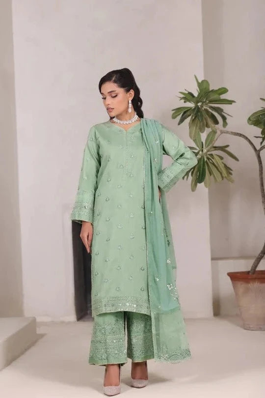 Mint Vintage 3piece stitched ready to wear for women