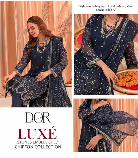 Design 3 - Royal Blue (Unstitched)