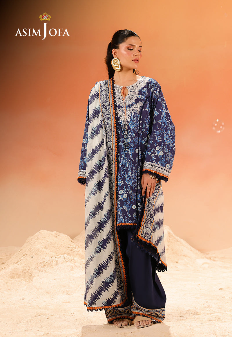 AJUBU-23 Printed Embroidered Lawn 3 Pcs