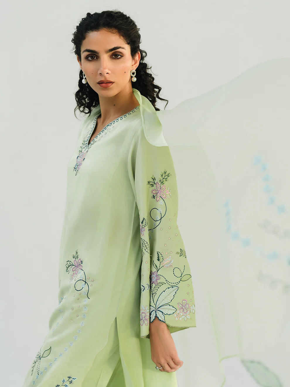 Pistachio Meadow - 3pcs Rawsilk Ensemble