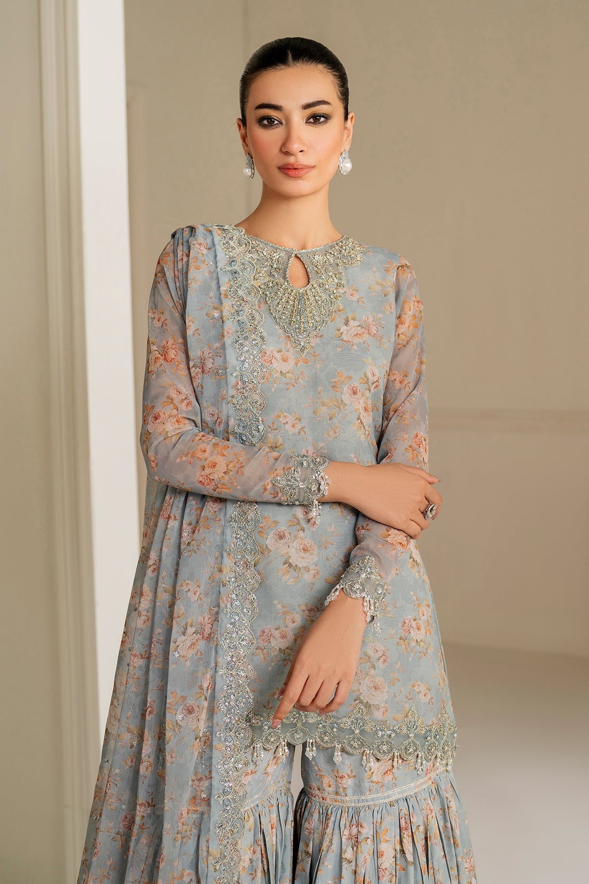 EMBROIDERED CHIFFON UF-4165