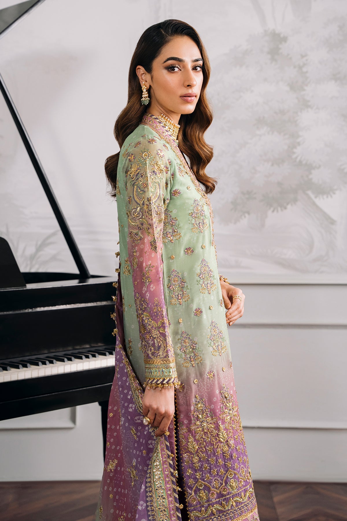 EMBROIDERED CHIFFON CH12-08 STITCHED