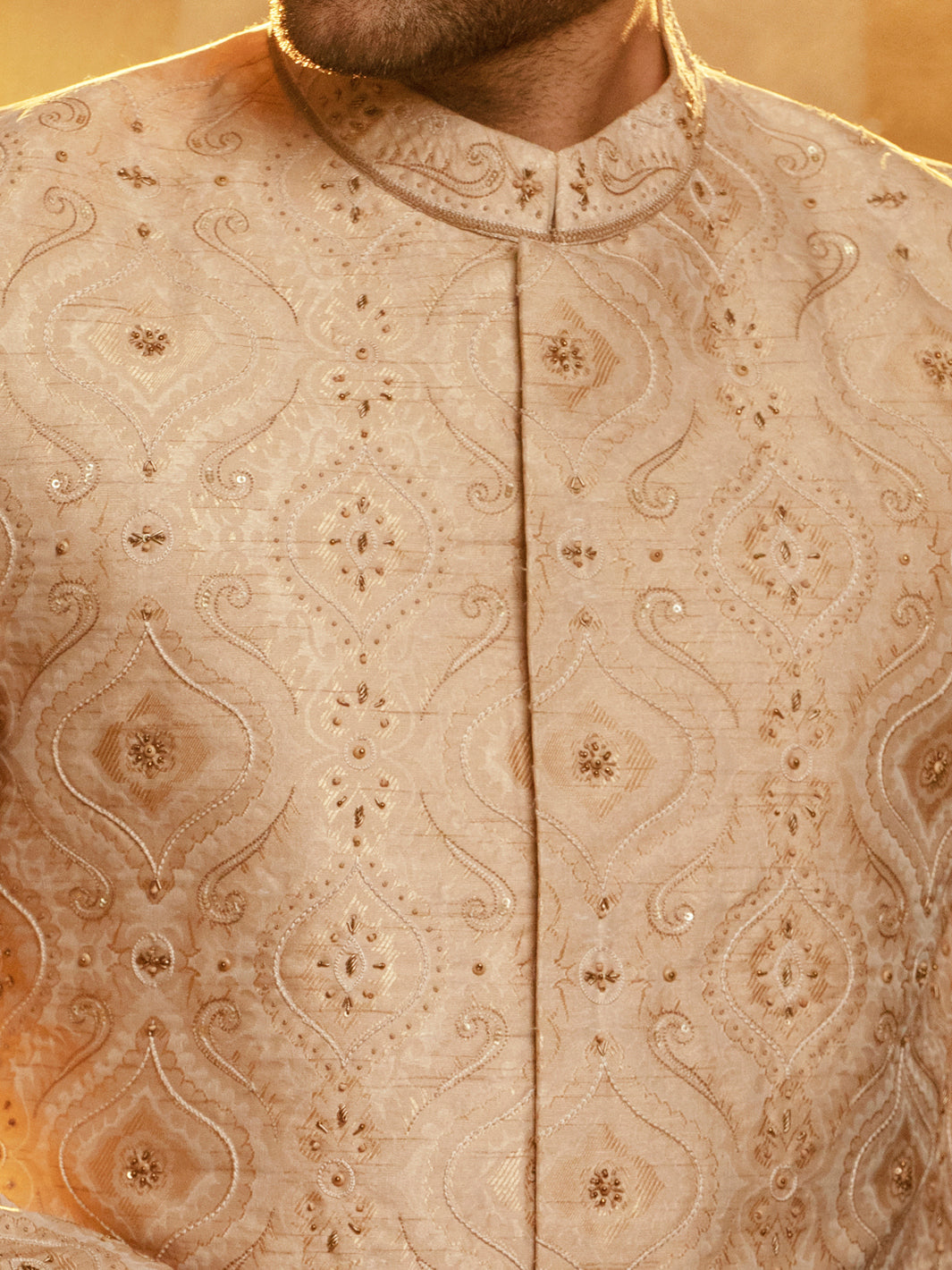 Fawn Blended Sherwani - AL-SW-132