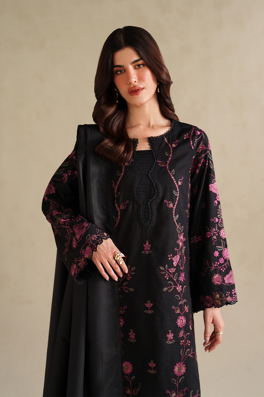 UE-585 Embroidered Khaddar