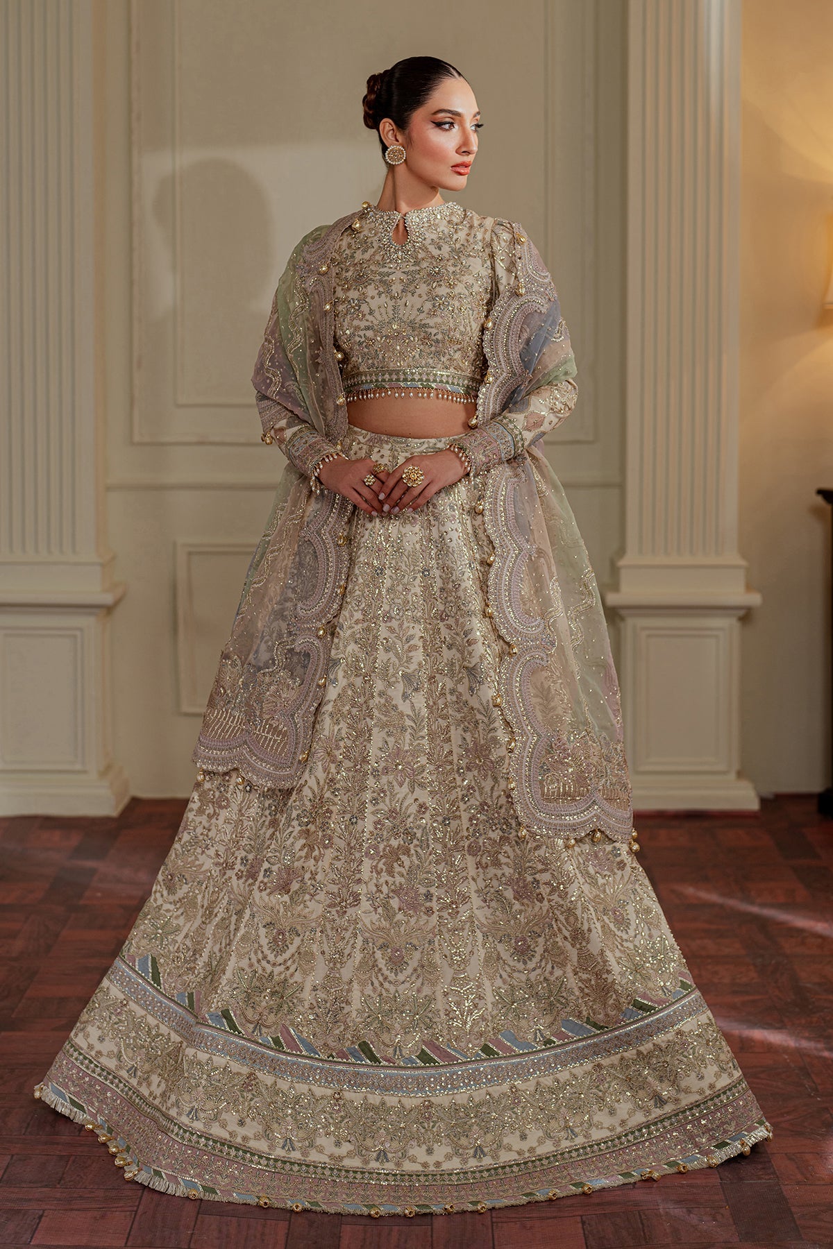 EMBROIDERED NET CH13-06 STITCHED