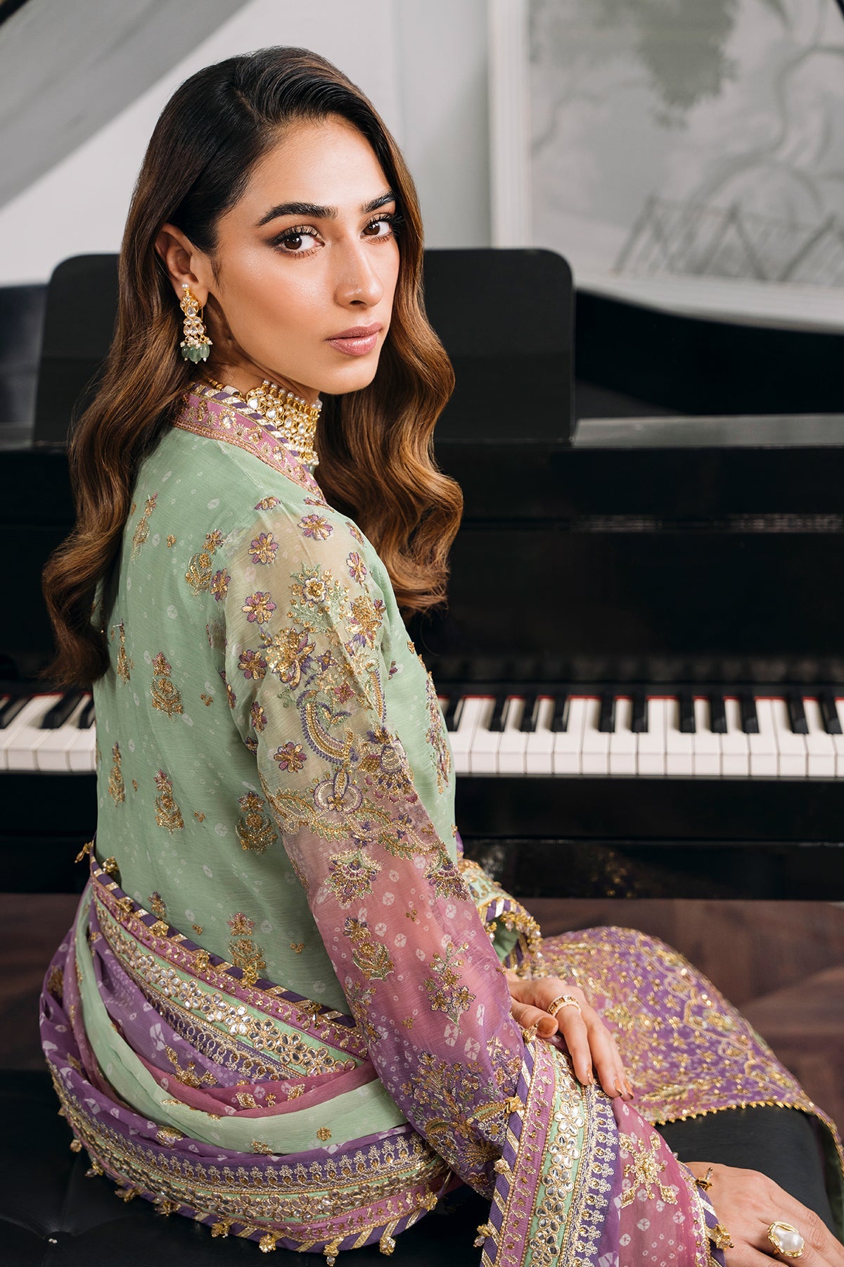 EMBROIDERED CHIFFON CH12-08 STITCHED