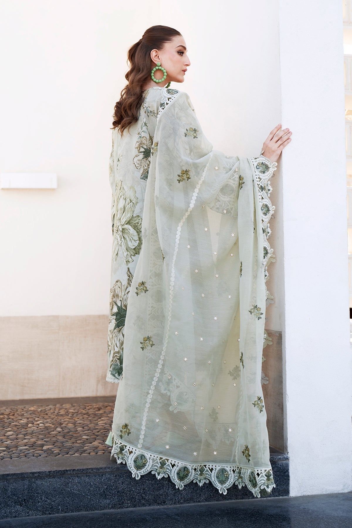 EMBROIDERED PRINTED LAWN UF-4082