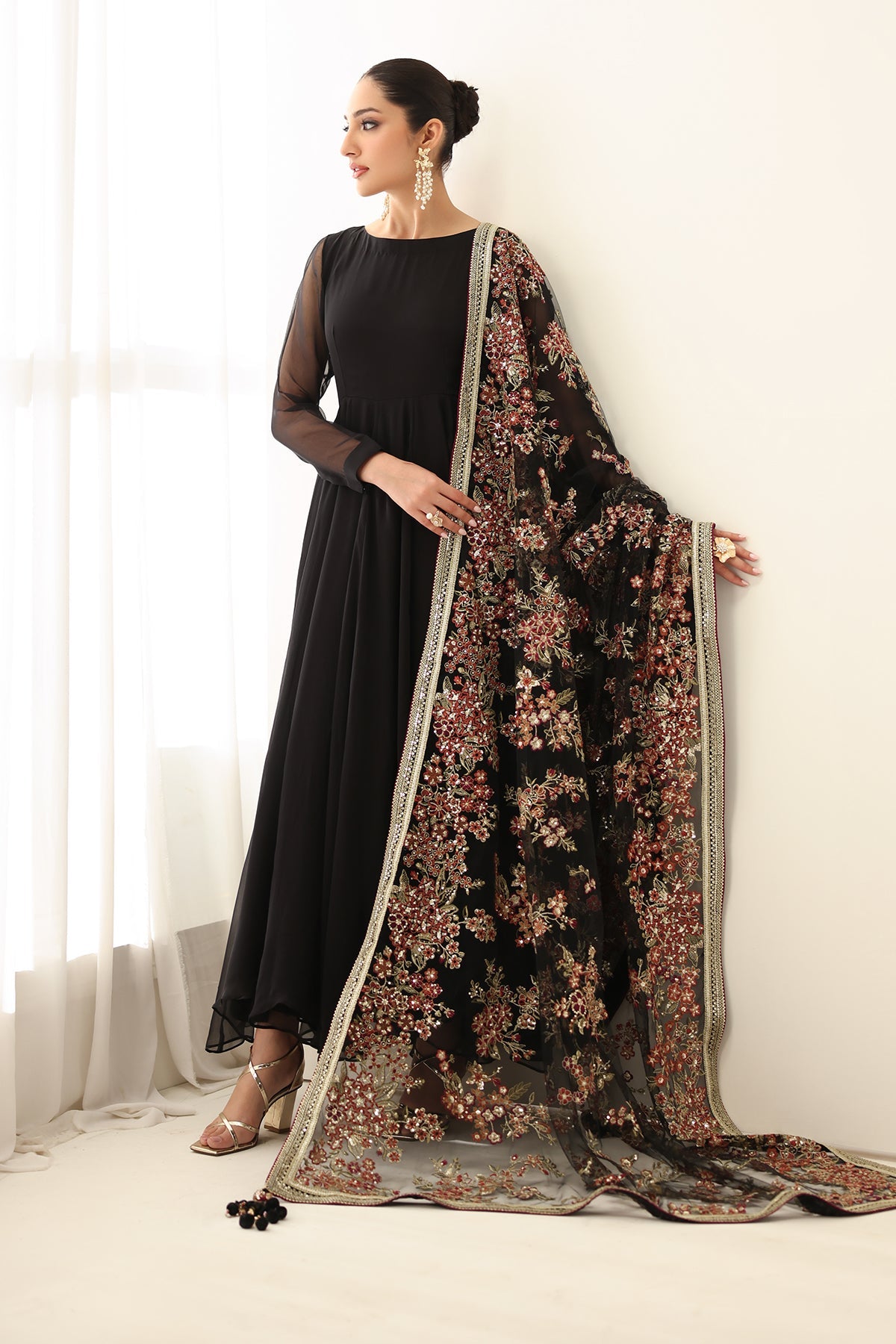 EMBROIDERED CHIFFON PR-1161