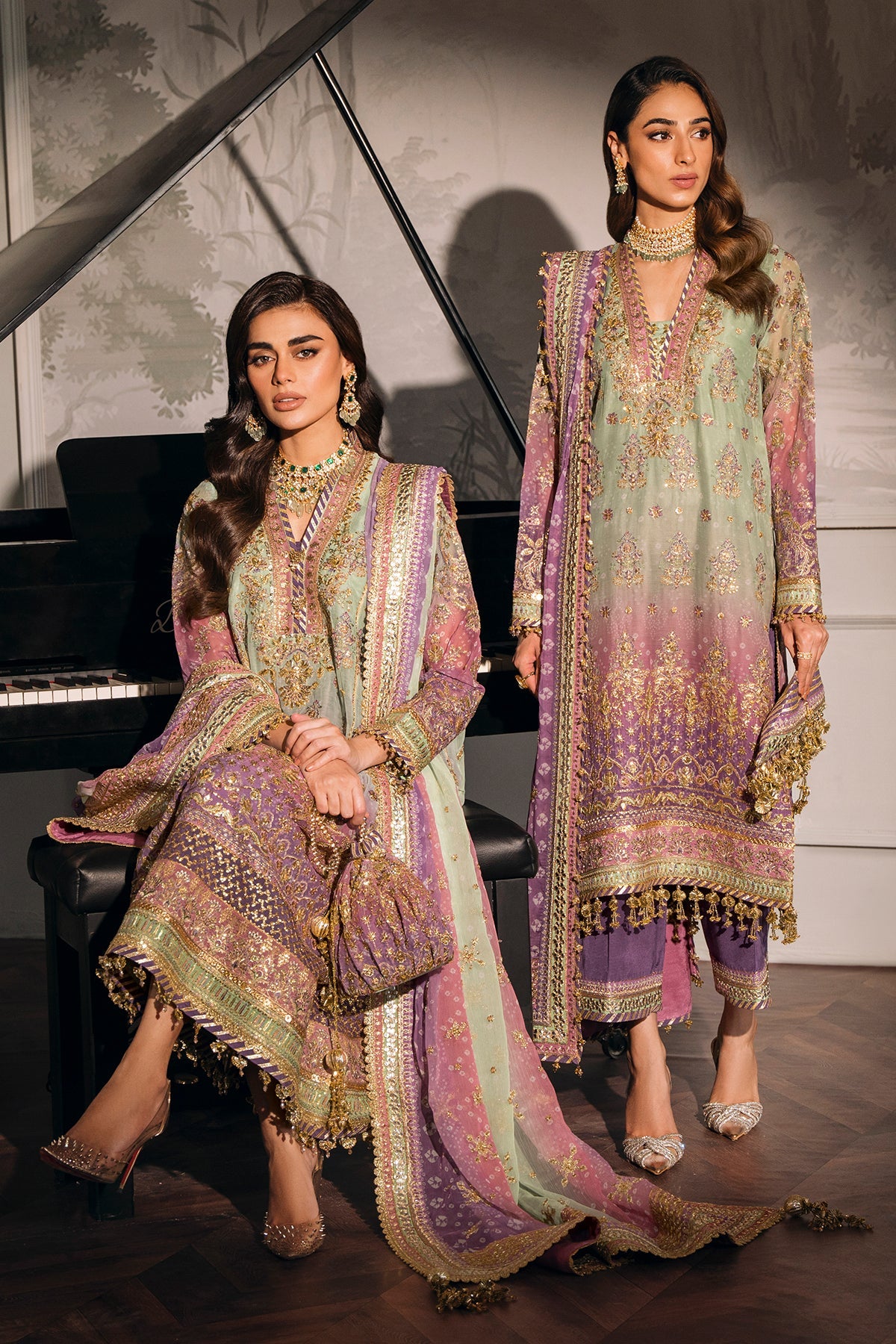 EMBROIDERED CHIFFON CH12-08 STITCHED