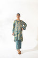 SS24DC-2348 BLUE LAWN 2PCS PRINTED KURTA WITH TROUSER