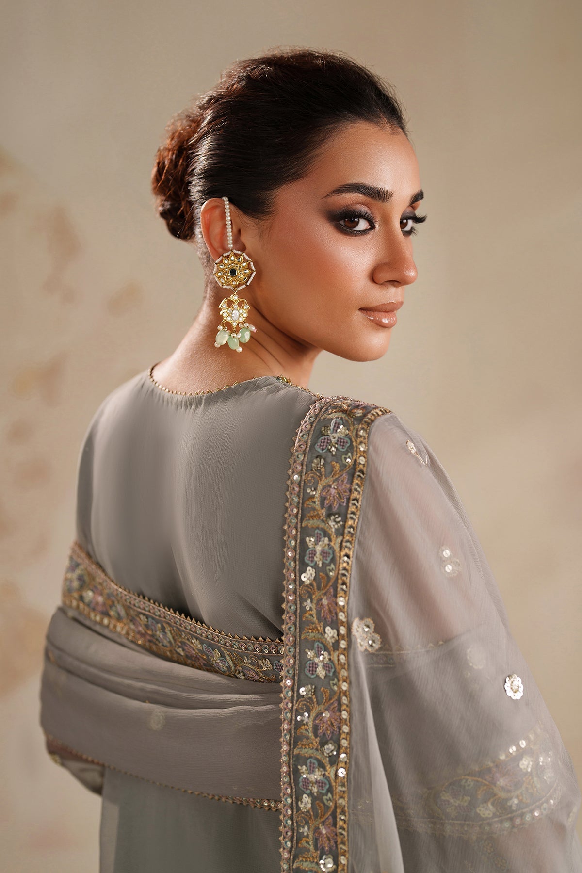 EMBROIDERED CHIFFON UF-4364