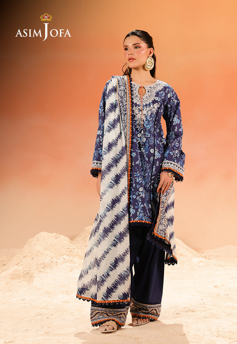 AJUBU-23 Printed Embroidered Lawn 3 Pcs