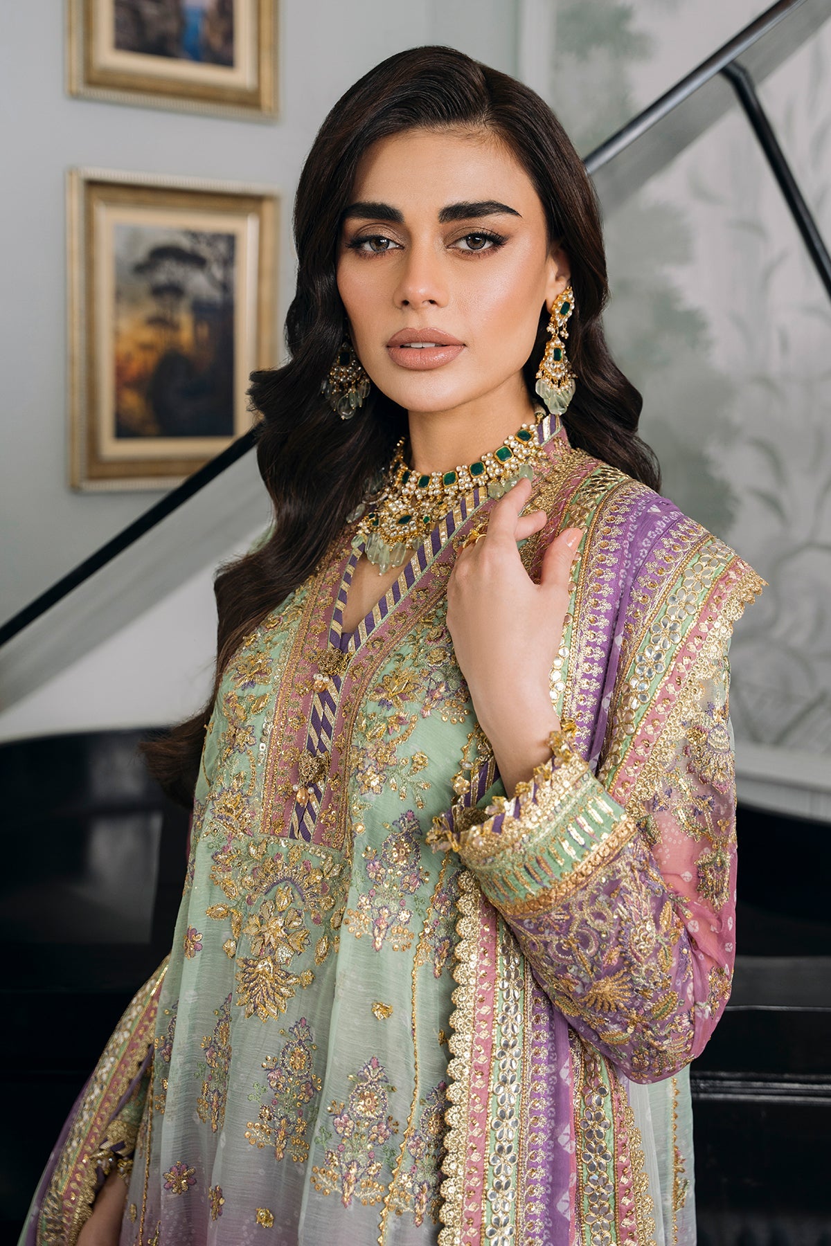 EMBROIDERED CHIFFON CH12-08 STITCHED