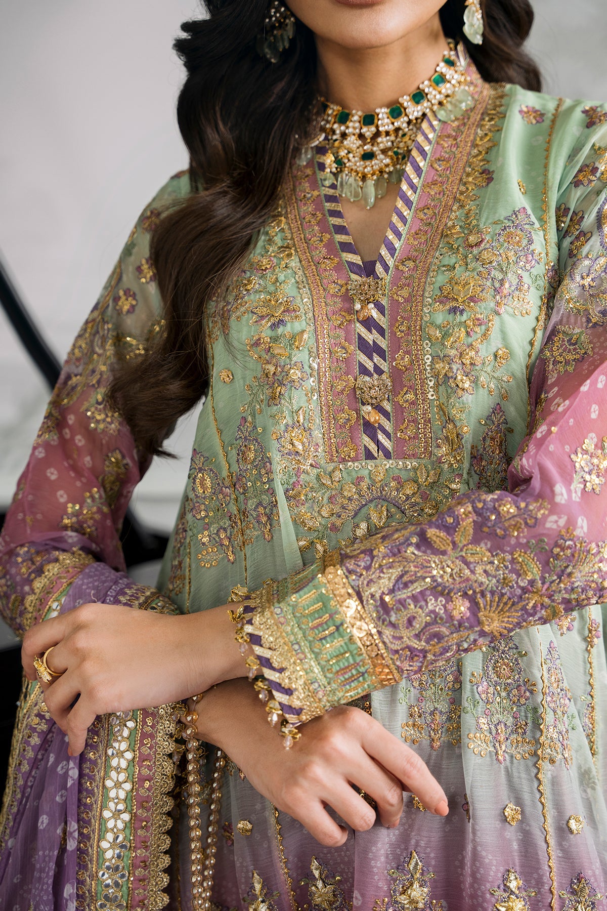 EMBROIDERED CHIFFON CH12-08 STITCHED
