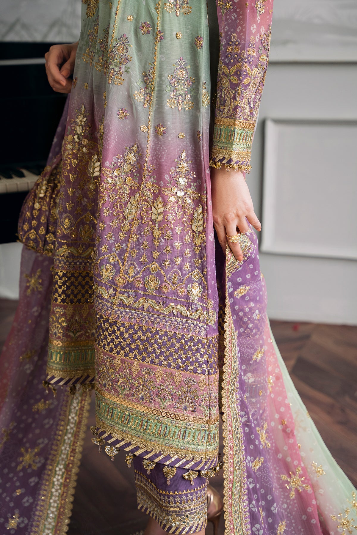 EMBROIDERED CHIFFON CH12-08 STITCHED