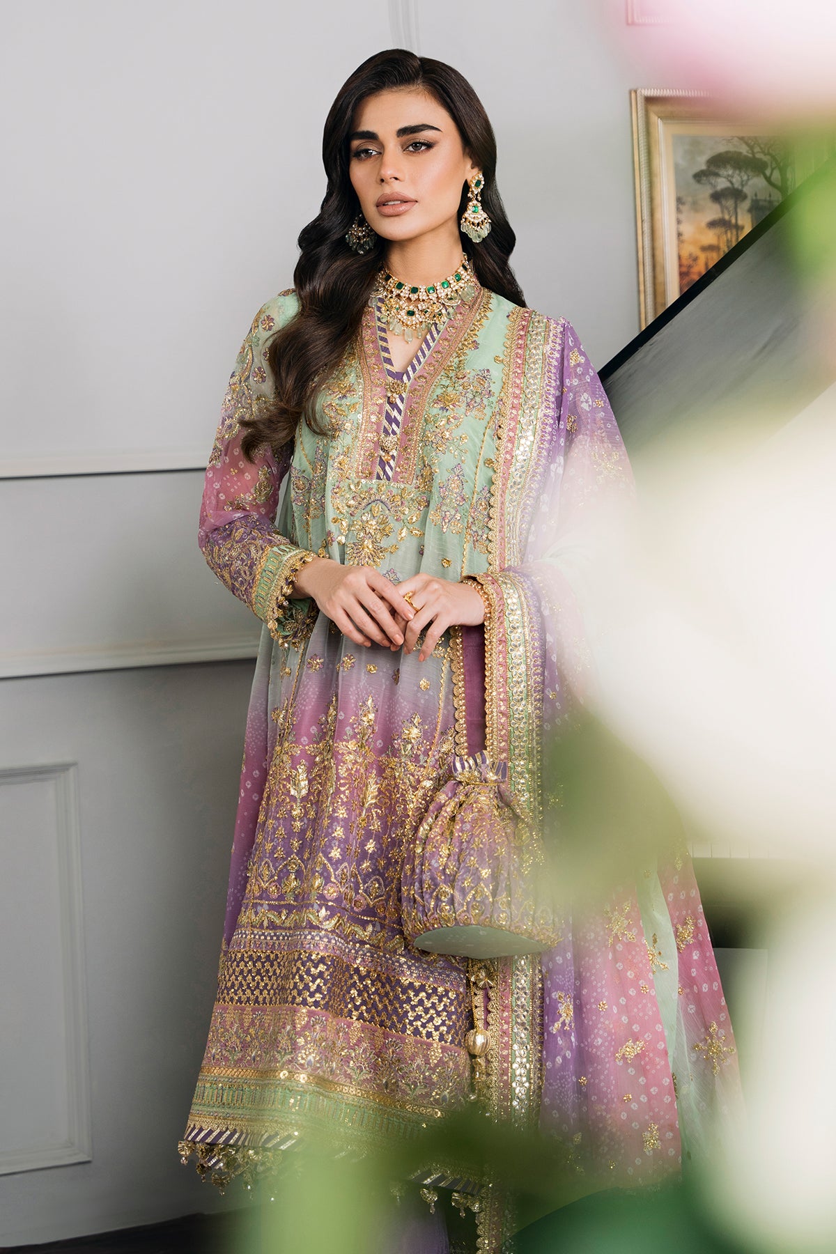EMBROIDERED CHIFFON CH12-08 STITCHED