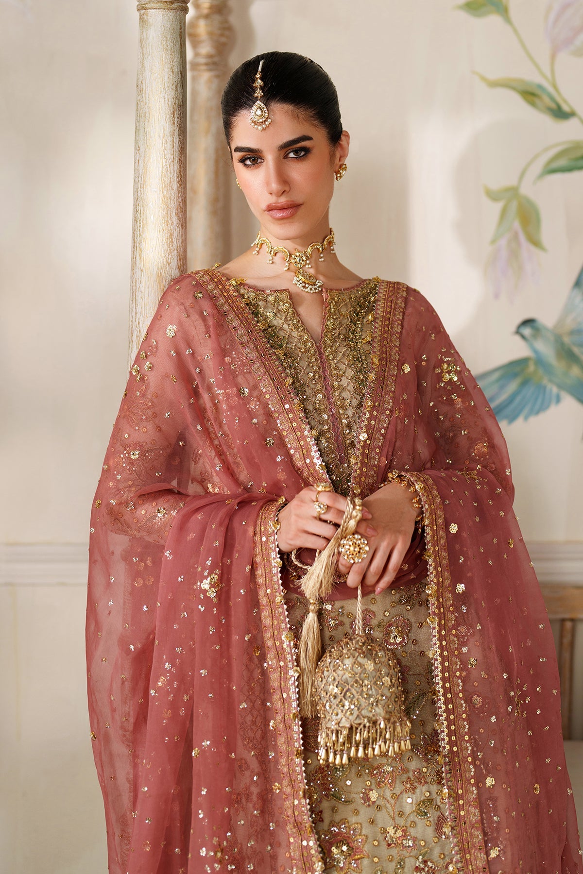 EMBROIDERED NET CH14-02 STITCHED