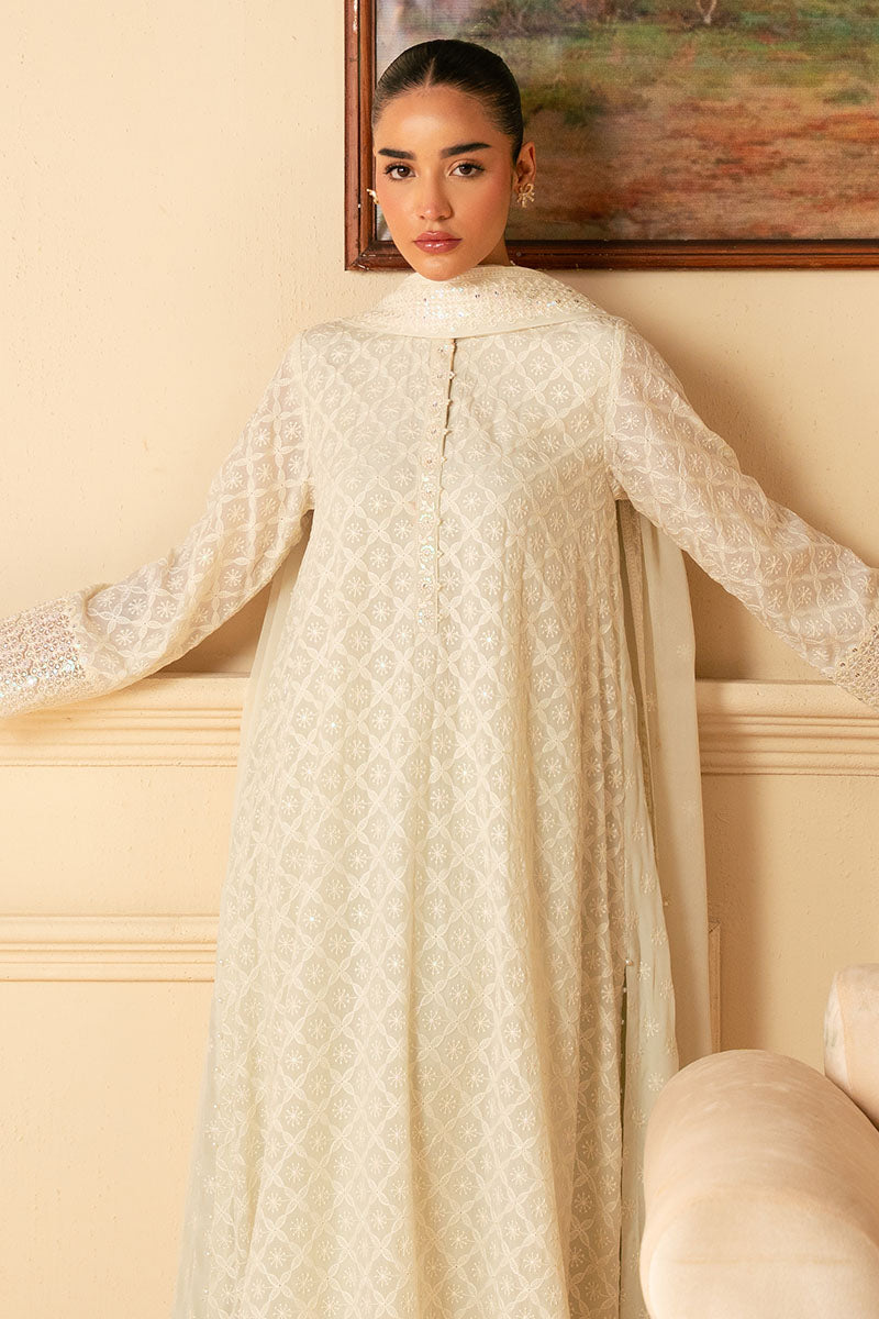 SOFT BREEZE-4 PIECE EMBROIDERED CHIFFON SUIT