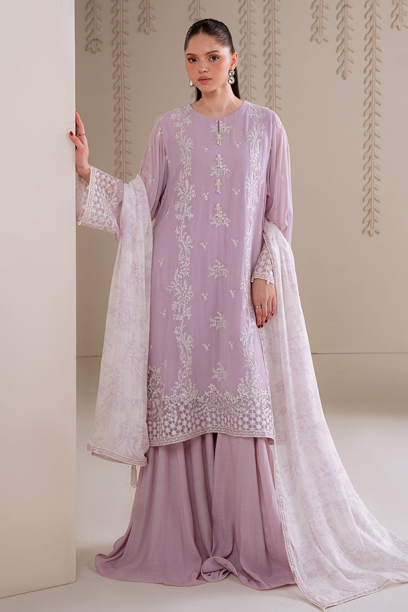 IRIS LAVENDER-4PC CHIFFON EMBROIDERED SUIT