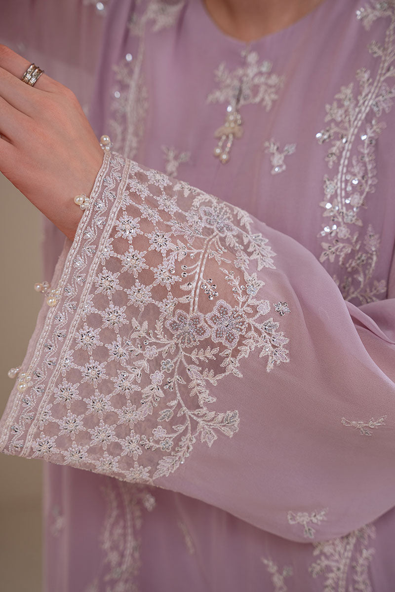 IRIS LAVENDER-4PC CHIFFON EMBROIDERED SUIT