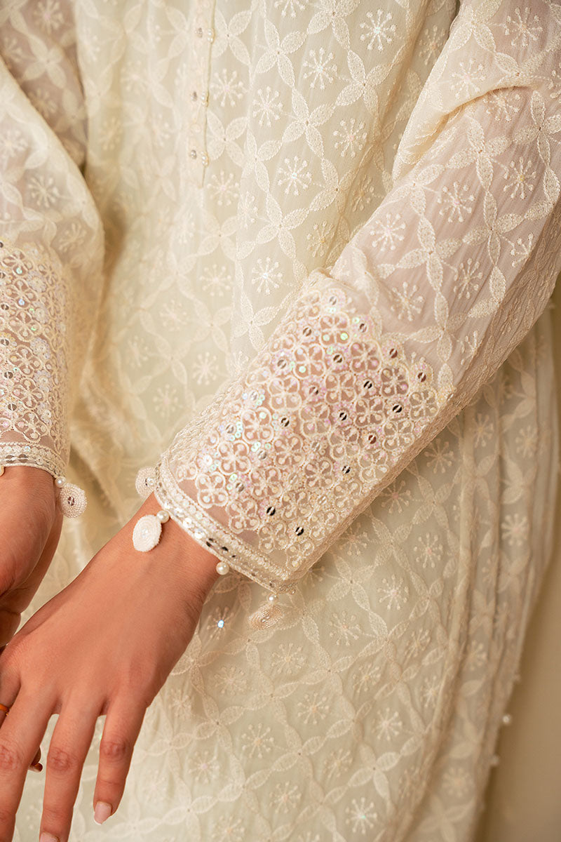 SOFT BREEZE-4 PIECE EMBROIDERED CHIFFON SUIT