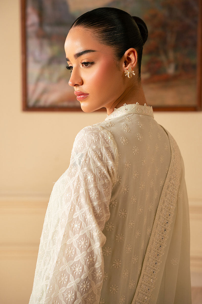 SOFT BREEZE-4 PIECE EMBROIDERED CHIFFON SUIT