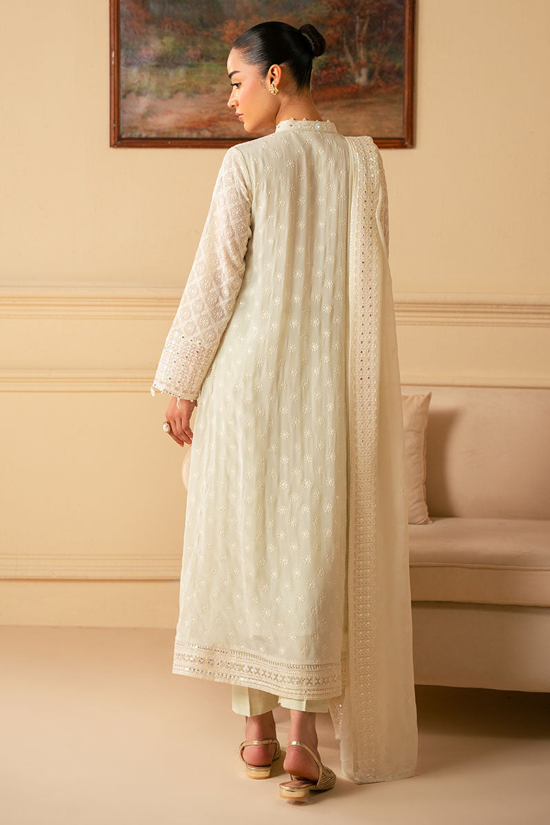 SOFT BREEZE-4 PIECE EMBROIDERED CHIFFON SUIT