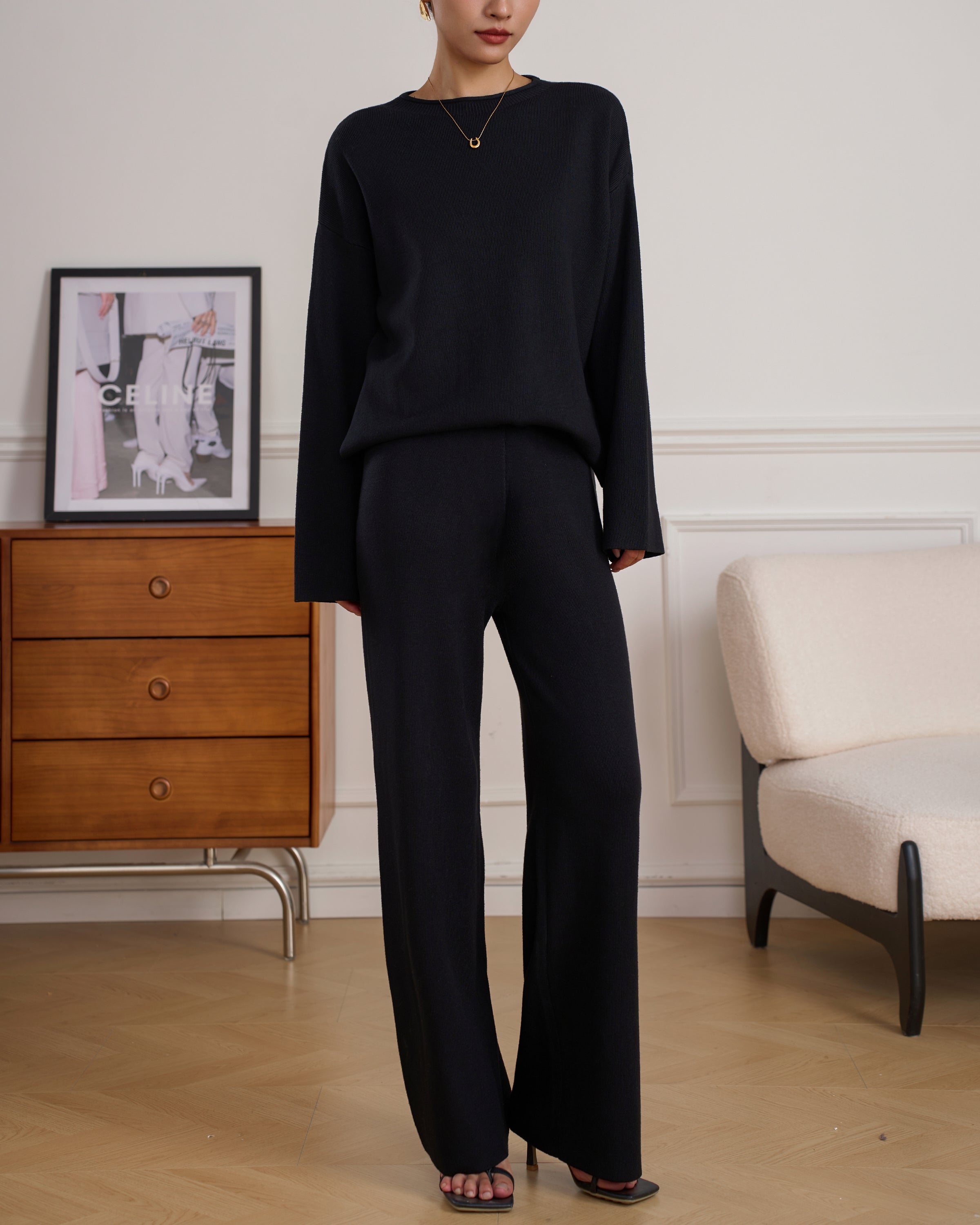 MILI KNIT SUIT BLACK