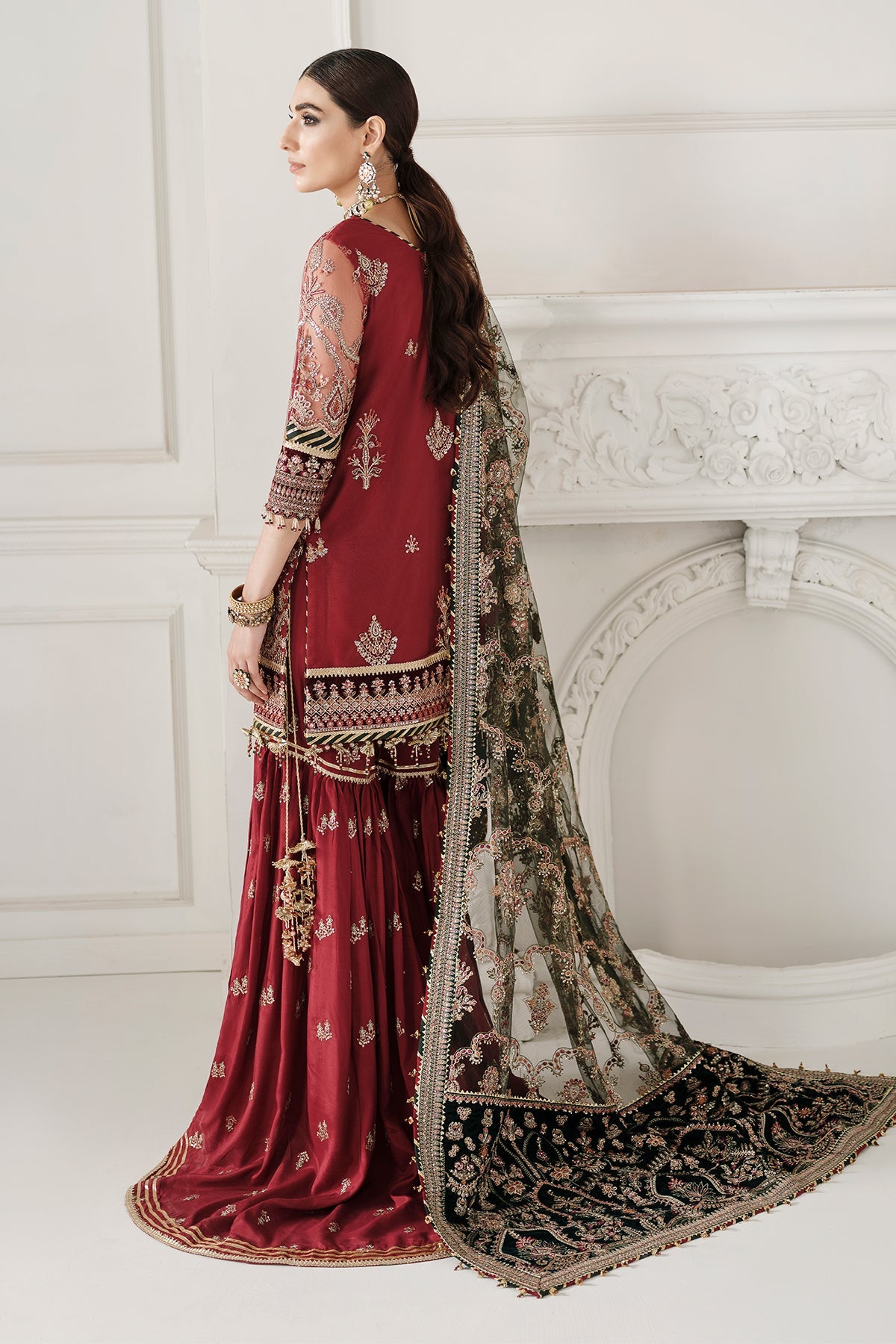 EMBROIDERED NET CH10-07 STITCHED