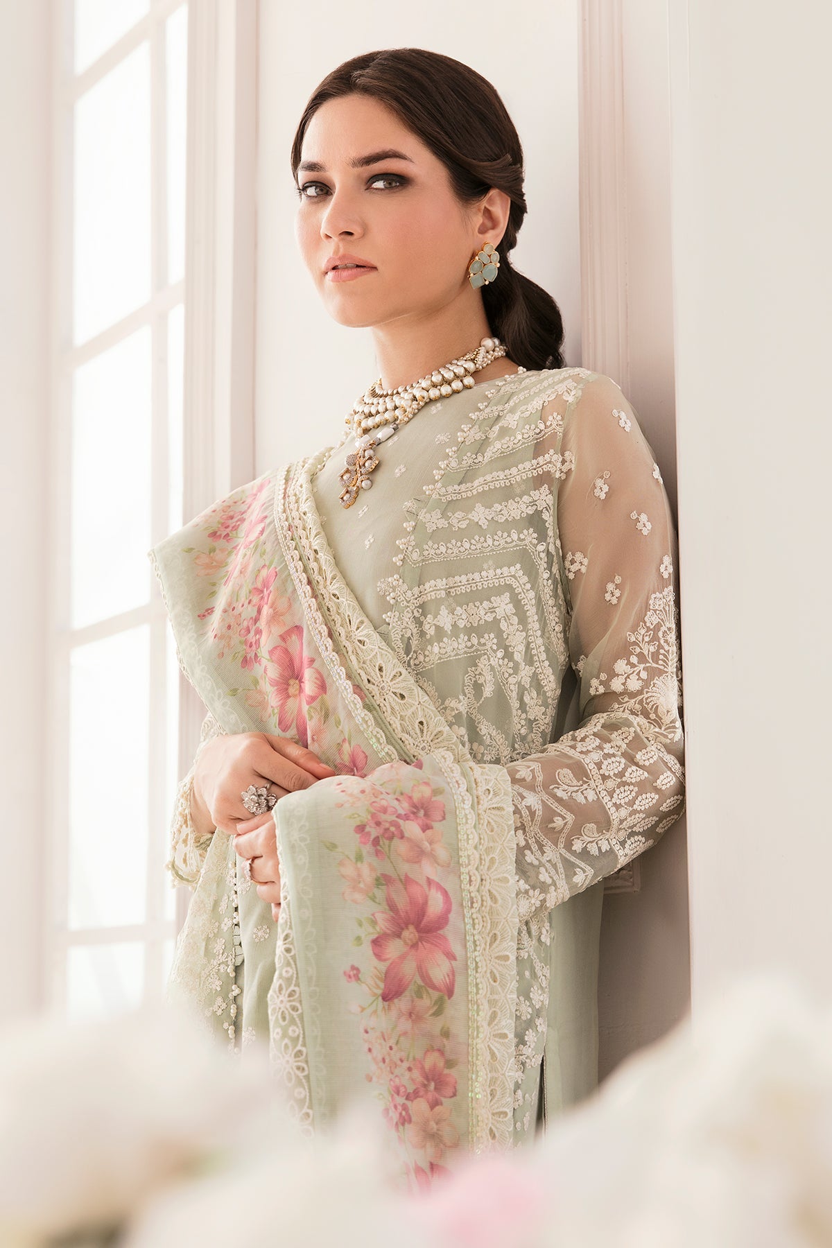 EMBROIDERED CHIFFON CH11-01 STITCHED