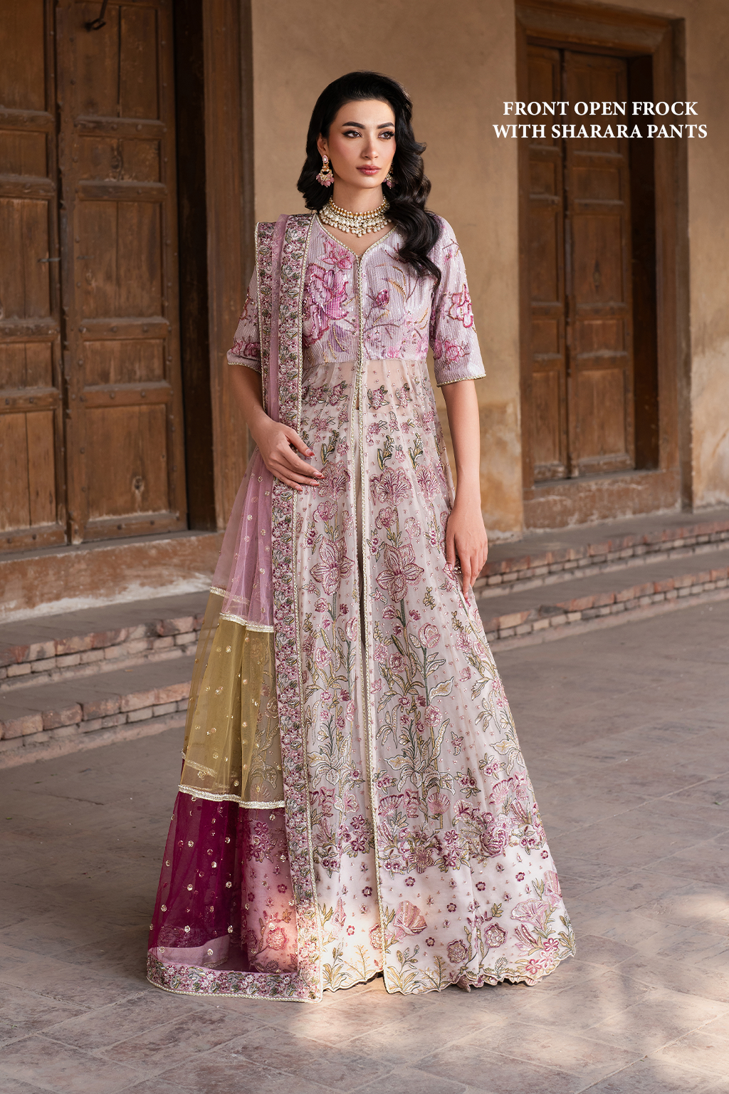 ILC-08 Embroidered Printed Silk (FROCK)